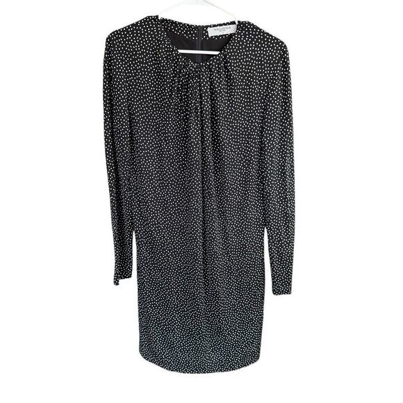 MM Lafleur Juliana Dress Pin Dot Jersey Large Black Polka Dot Classic Preppy - Picture 1 of 8